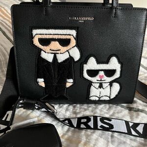 Karl Lagerfeld Black Bag with Cartoon Characters